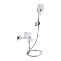 Смеситель для ванны Qtap Gemini (c душевым гарнитуром) QTGEM259CRW45683 Chrome/White
