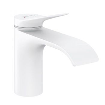 Смеситель для умывальника Hansgrohe Vivenis 80 с донным клапаном pop-up, белый матовый (75010700)