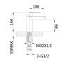 Смеситель для раковины Lidz Latwa 001 (k35) LDLAT001CRM45412 Chrome