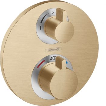 Термостат Hansgrohe Ecostat S прихованого монтажу, із запірно-перемикаючим вентилем, Brushed Bronze (15758140)