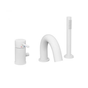Змішувач для ванни Paffoni Light MAX FLOW вбудований на три отвори, білий (LIG047BO)