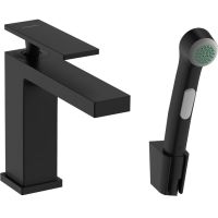 Змішувач для умивальника Hansgrohe Tecturis E 110 з гігієнічною лійкою, Matt Black (73210670)