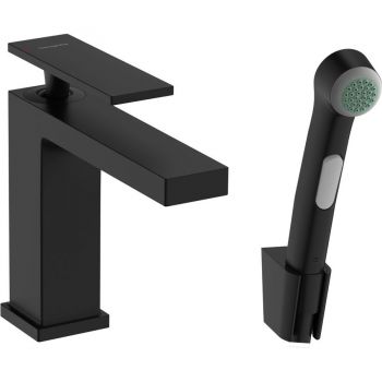 Змішувач для умивальника Hansgrohe Tecturis E 110 з гігієнічною лійкою, Matt Black (73210670)