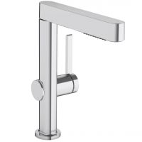 Змішувач для умивальника Hansgrohe Finoris 230 з витяжним душем 2jet і донним клапаном Push-Open, хром (76063000)