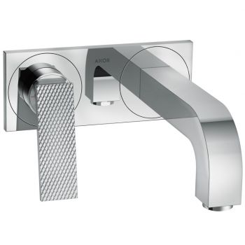 Смеситель для умывальника AXOR Citterio 220 Lever rhombic cut со стены, Chrome (39171000)
