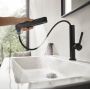 Смеситель для умывальника Hansgrohe Finoris 230 с выдвижным носиком 2JET и д/к push-open, черный матовый (76063670)