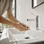 Змішувач для умивальника Hansgrohe Finoris 110 з донним клапаном push-open, чорний матовий (76020670)