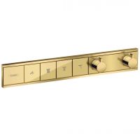 Термостат прихованого монтажу Hansgrohe RainSelect на 4 клавіші, Polished Gold Optic (15382990)