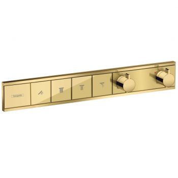 Термостат прихованого монтажу Hansgrohe RainSelect на 4 клавіші, Polished Gold Optic (15382990)