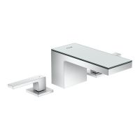 Смеситель для умывальника AXOR MyEdition 70 Chrome на 3 отверстия с накладкой, хром/зеркальное стекло (47050000)