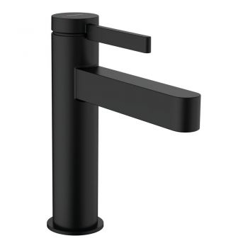 Змішувач для умивальника Hansgrohe Finoris 110 з донним клапаном push-open, чорний матовий (76020670)