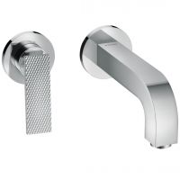 Смеситель для умывальника AXOR Citterio 220 Lever rhombic cut со стены, Chrome (39181000)