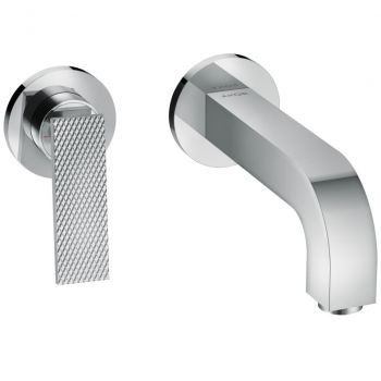 Смеситель для умывальника AXOR Citterio 220 Lever rhombic cut со стены, Chrome (39181000)