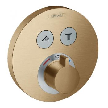 Термостат прихованого монтажу Hansgrohe ShowerSelect S на 2 клавіші, Brushed Bronze (15743140)