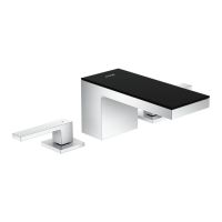 Смеситель для умывальника AXOR MyEdition 70 Chrome на 3 отверстия с накладкой, хром/черное стекло (47050600)