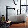 Смеситель для умывальника AXOR One 260 со сливным гарнитуром, черный матовый (48002670)