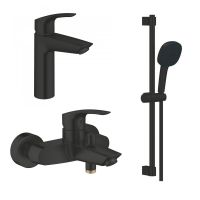 Комплект змішувачів з душем Grohe EuroSmart, чорний матовий (UA123246M243)