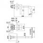 Paffoni LIG007ST70 Змішувач для раковини зі стіни, вилив 245 мм, steel looking