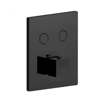 Термостат для душу (зовнішня частина) Paffoni Compact box прихованого монтажу (2 функції), чорний матовий (CPT 518NO)