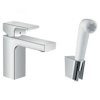 Смеситель для умывальника Hansgrohe Vernis Shape 100 с гигиенической лейкой, хром (71216000)