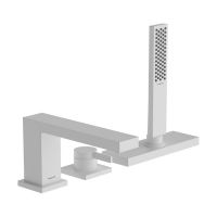 Змішувач на край ванни Hansgrohe Tecturis E врізний на 3 отвори з sBox, Matt White (73443700)