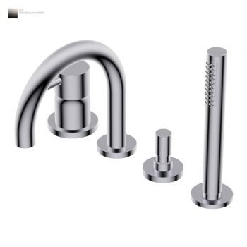 Смеситель для ванны Ritmonio Diametro35 S с гарнитуром, Brushed Black Chrome (PR52EG202BLX)