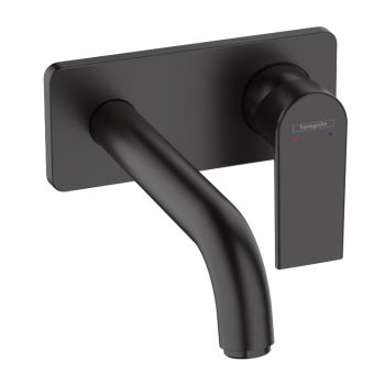 Змішувач для умивальника настінний Hansgrohe Vernis Shape 205 мм, чорний матовий (71578670)