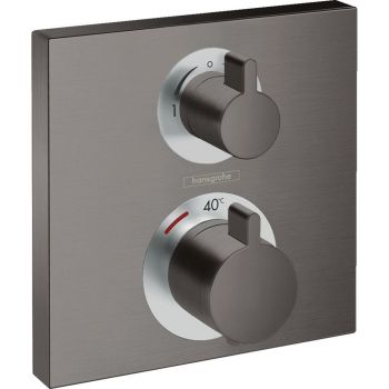 Термостат прихованого монтажу Hansgrohe Ecostat Square 2 режиму, шліфований чорний хром (15714340)