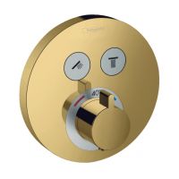 Термостат прихованого монтажу Hansgrohe ShowerSelect на 2 споживачі, Polished Gold Optic (15743990)