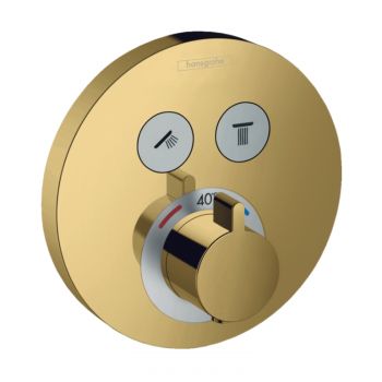 Термостат прихованого монтажу Hansgrohe ShowerSelect на 2 споживачі, Polished Gold Optic (15743990)