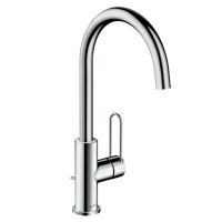 Смеситель для умывальника AXOR Uno 240 с ручкой Loop и донным клапаном, хром (38036000)