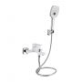 Смеситель для ванны Qtap Gemini (c душевым гарнитуром) QTGEM259CRW45683 Chrome/White