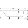 Ванна прямокутна Geberit Selnova 554.382.01.1 (160х70 см.)