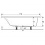 Geberit Selnova Square 554.385.01.1 Ванна прямокутна 170х75 см.