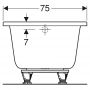 Geberit Selnova Square 554.385.01.1 Ванна прямокутна 170х75 см.