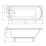 Roca Linea A24T034000 Ванна прямоугольная 170x70