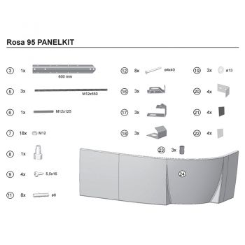 Ravak Rosa,Asymmetric 2 B23000100N Кріплення для панелі