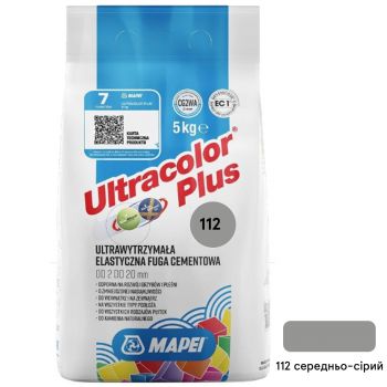 Затирка Mapei Ultracolor Plus 112 середньо-сіра 5кг.