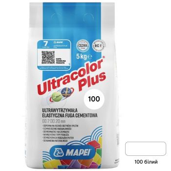Затирка Mapei Ultracolor Plus 100 белая 5кг.