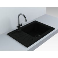 Кухонна мийка Fancy Marble Filadelfia 645x430 мм. світло-чорна