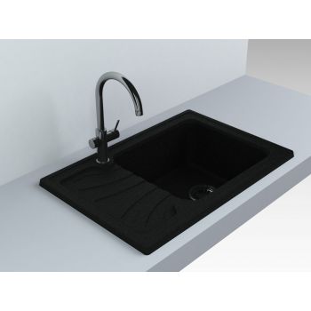 Кухонна мийка Fancy Marble Filadelfia 645x430 мм. світло-чорна