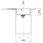 Кухонная мойка FRANKE CENTRO CNG 611-78 TL серый камень, крыло слева (114.0630.469) 780х500 мм.