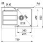 Кухонная мойка FRANKE SIRIUS 2 S2D 611-78 оборотная, серая (143.0621.334) 780х500 мм.