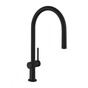 Смеситель для кухни Hansgrohe Talis 210 1jet с вытяжным изливом, черный матовый (72802670)