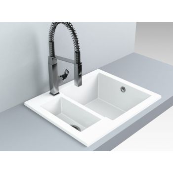 Кухонна мийка Fancy Marble Arizona 600x500 мм. біла