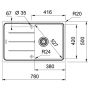 Кухонная мойка FRANKE BASIS BFG 611-78 оборотная, белая (114.0258.042) 780х500 мм.