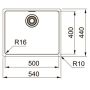 Кухонна мийка FRANKE MARIS MRX 210-50, монтаж врівень (127.0598.747) 540х440 мм.