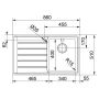 Кухонна мийка FRANKE NEPTUNE PLUS NPX 611, крило ліворуч (101.0068.360) 860х510 мм.