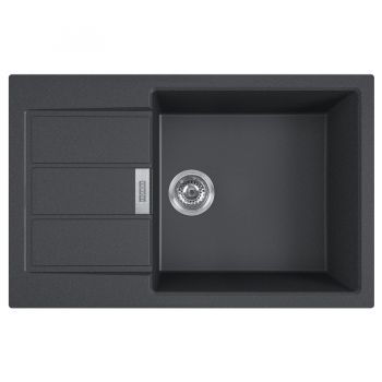 Кухонна мийка FRANKE SIRIUS 2 S2D 611-78 XL оборотна, чорна (143.0621.335) 780х500 мм.