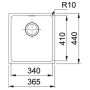 Кухонная мойка FRANKE SIRIUS SID 110-34, под столешницу, черная (144.0649.548) 370х435 мм.